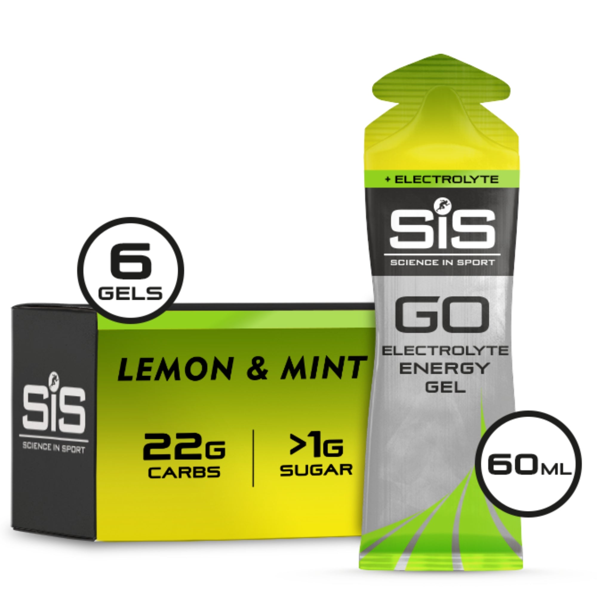 SiS GO Isotonic Energygel + Elettroliti Limone e Menta 6 pezzi
