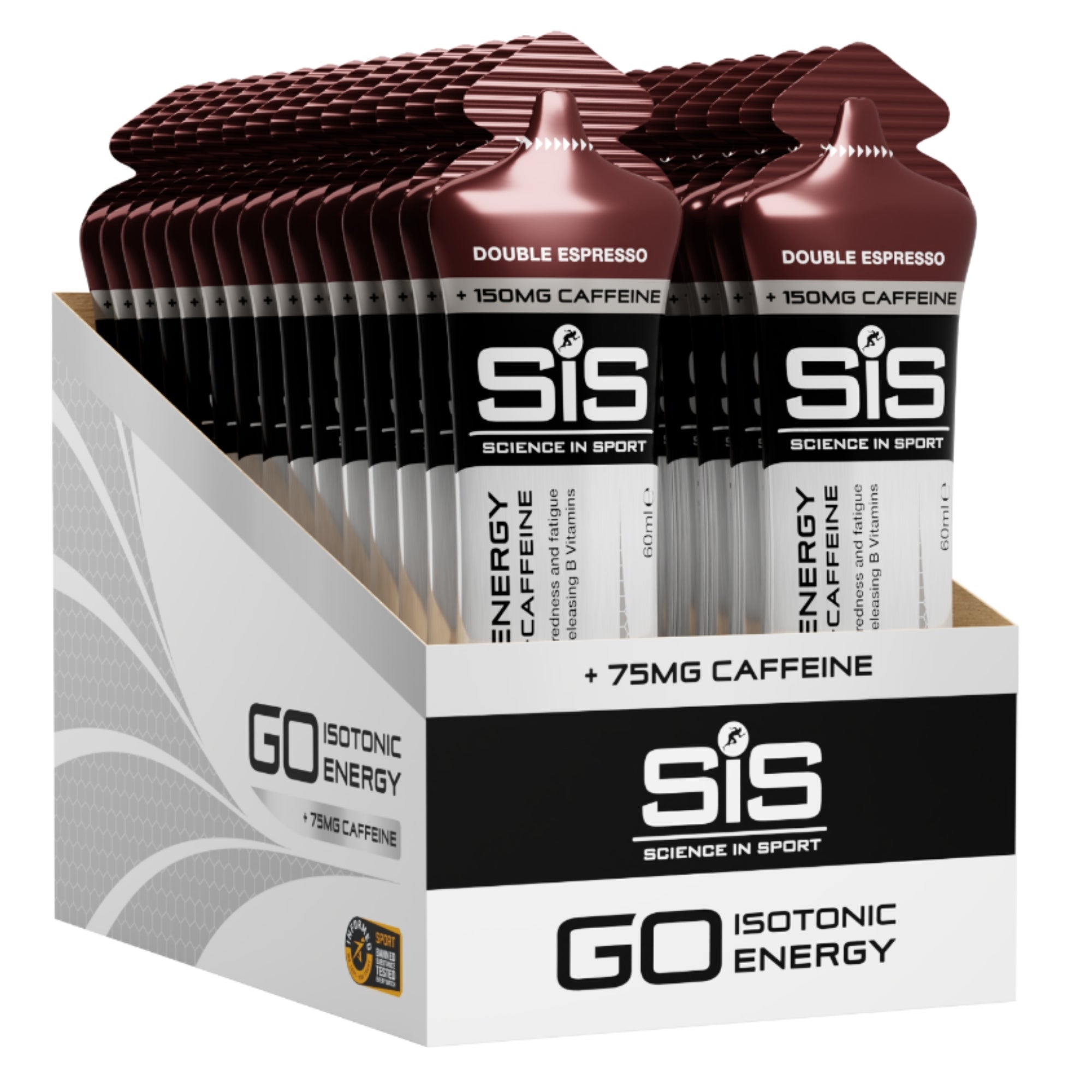 SiS GO Isotonic Energygel + Caffeina Doppio Espresso 30 pezzi