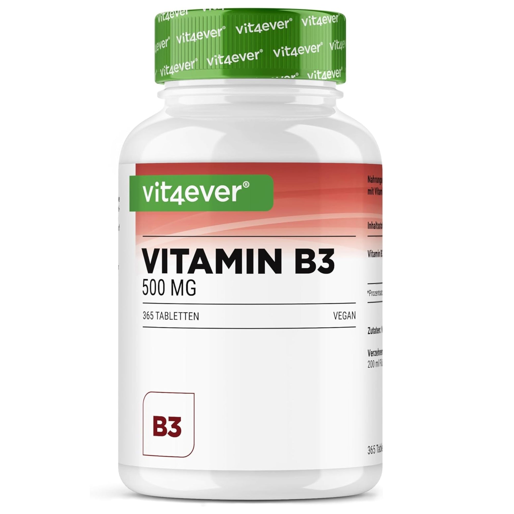 Vitamina B3 (Niacinamide) 500 mg | 365 compresse | Vit4ever