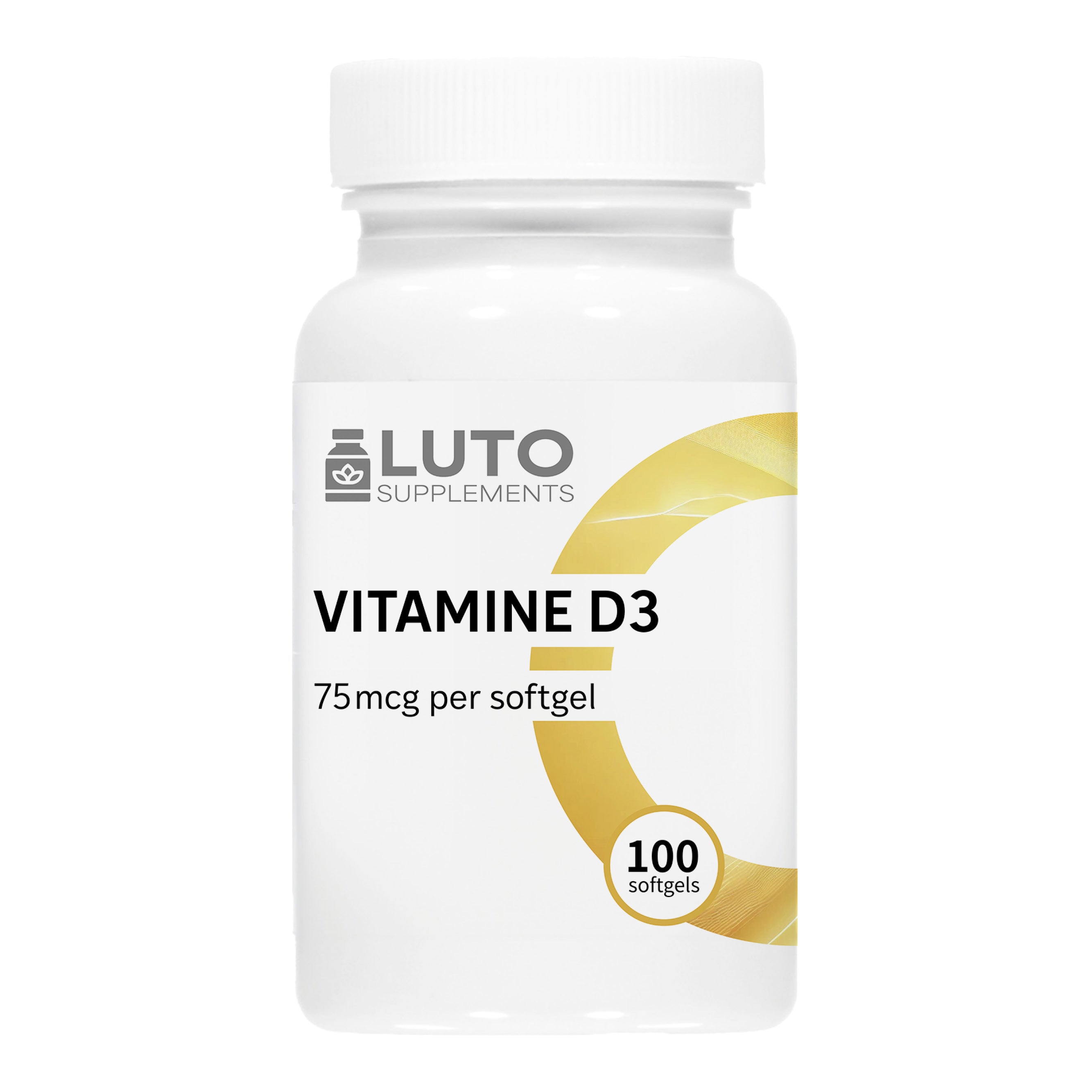 LUTO Supplements Vitamina D3 Colecalciferolo 75mcg 3000 IU 100 softgel con olio d'oliva | acquista in Italia