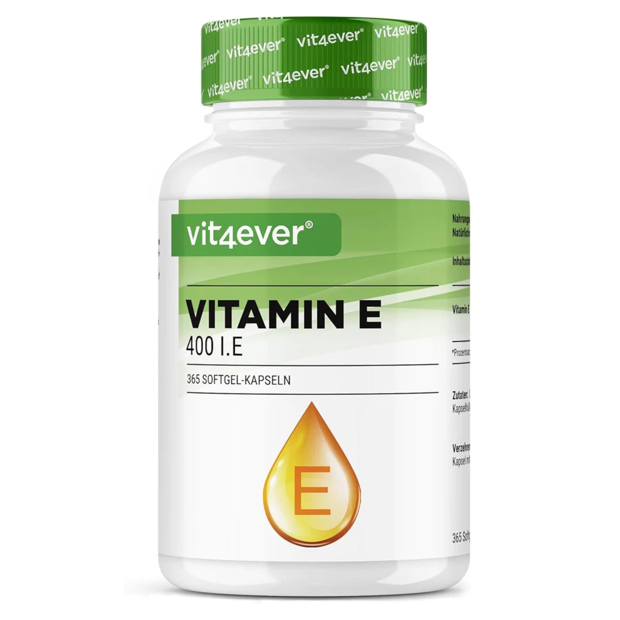 Vitamina E 400 UI 268mg | 365 Softgel | Vit4ever