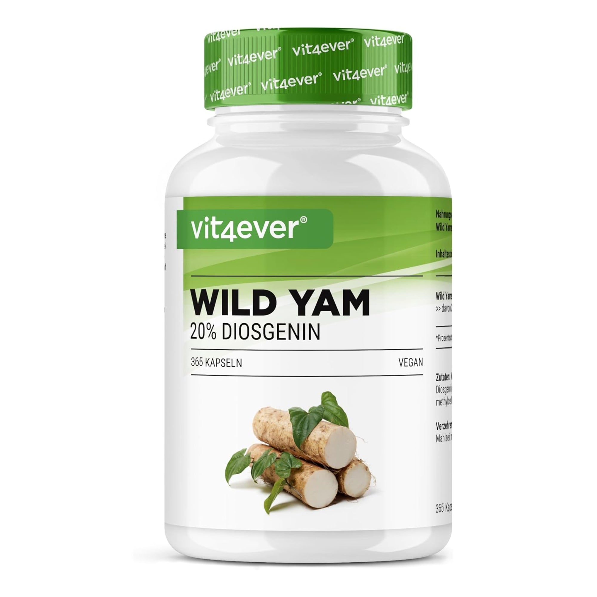 Estratto di Radice di Wild Yam Messicano 20% Diosgenina | 240 Capsule | Vit4ever