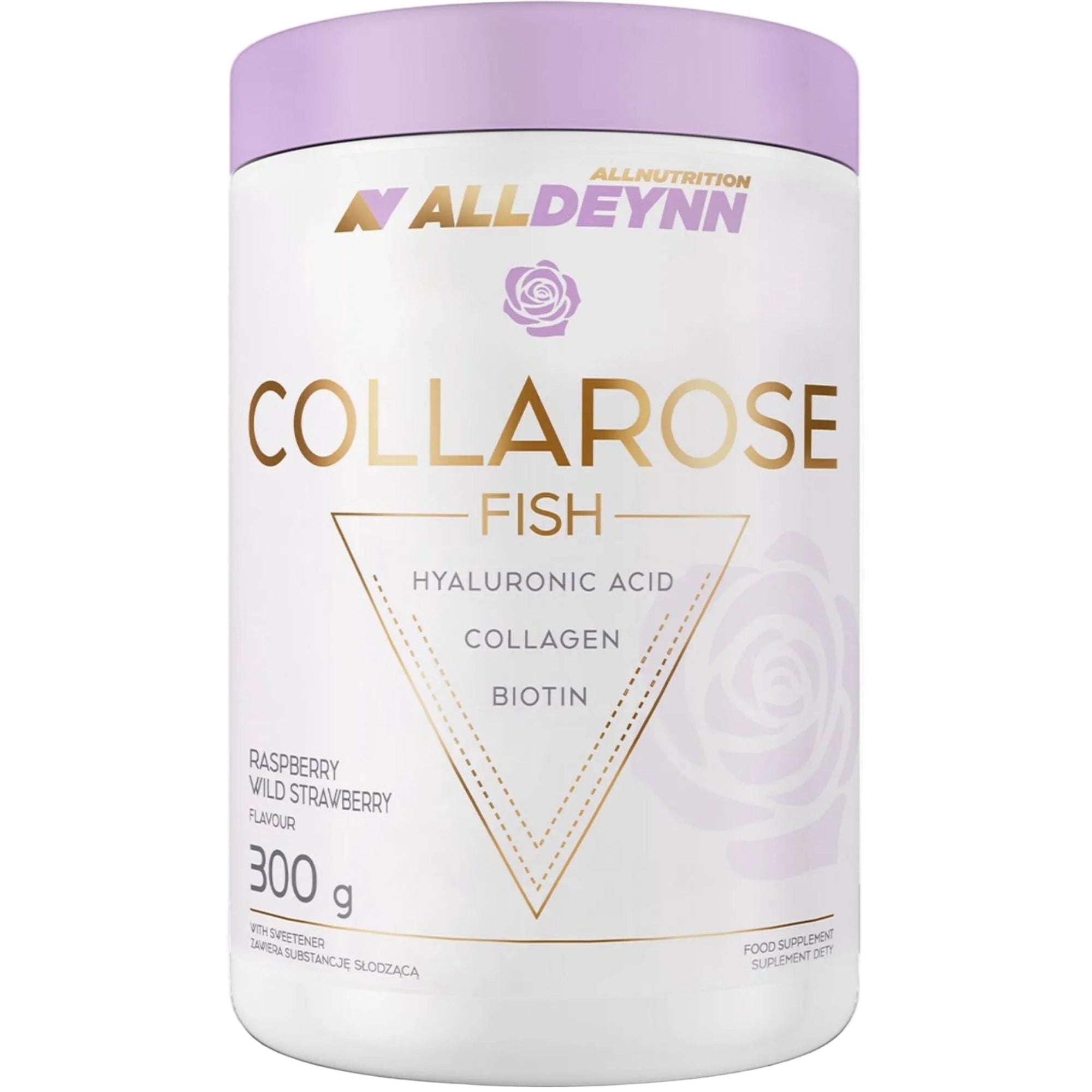 Polvere di collagene di pesce AllDeynn Collarose Fish Raspberry Wild Strawberry 300 grammi