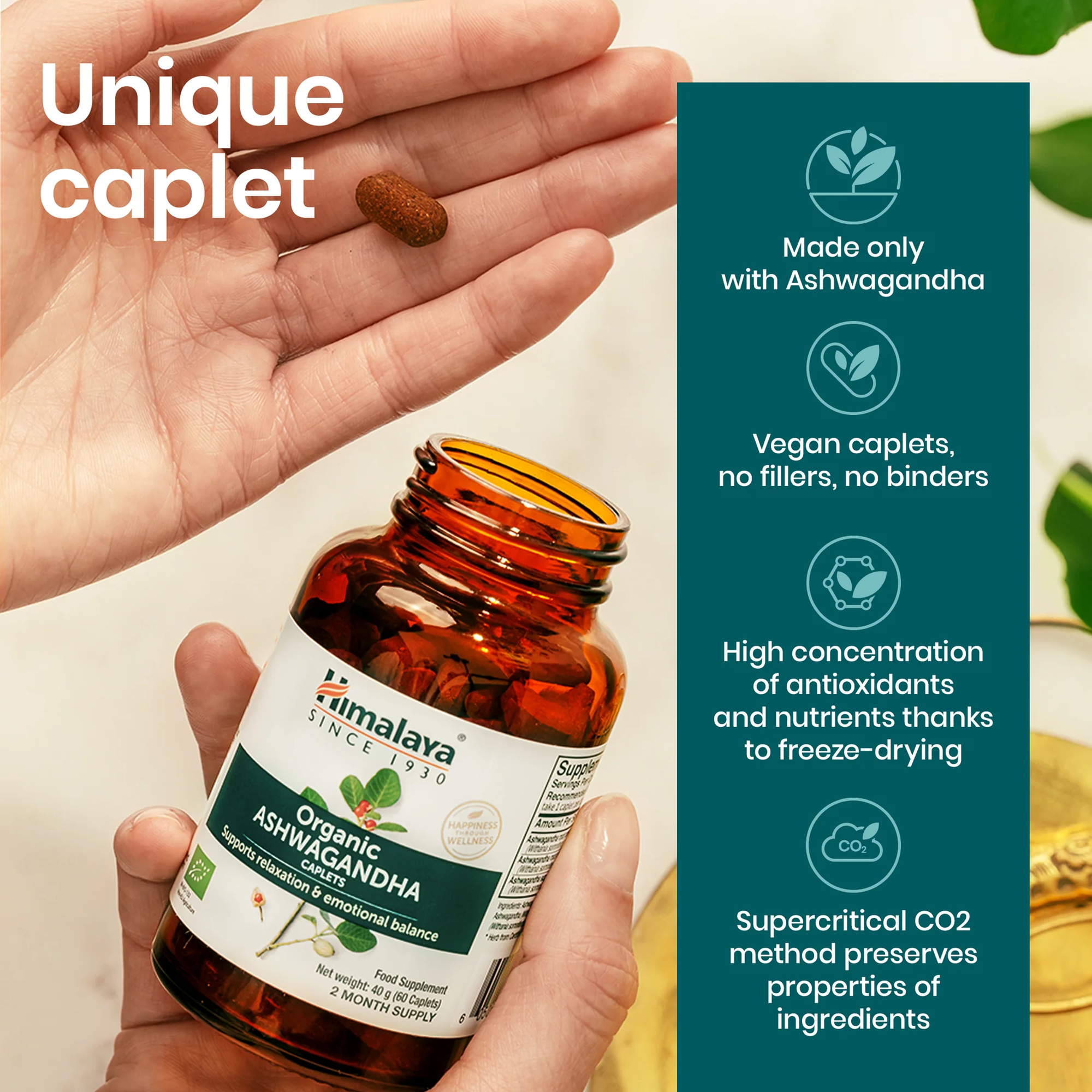 Himalaya Ashwagandha caplet unica, vegana e senza riempitivi