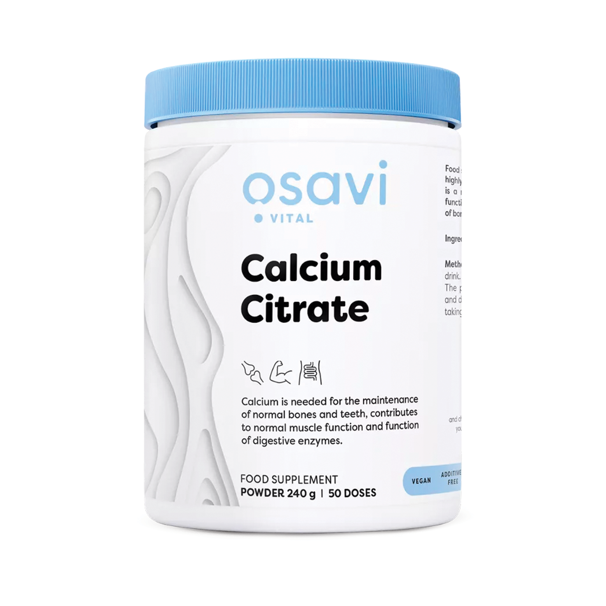Osavi Citrato di Calcio in Polvere - 240 grammi con 960mg di calcio per dose, 50 porzioni | acquista in Italia
