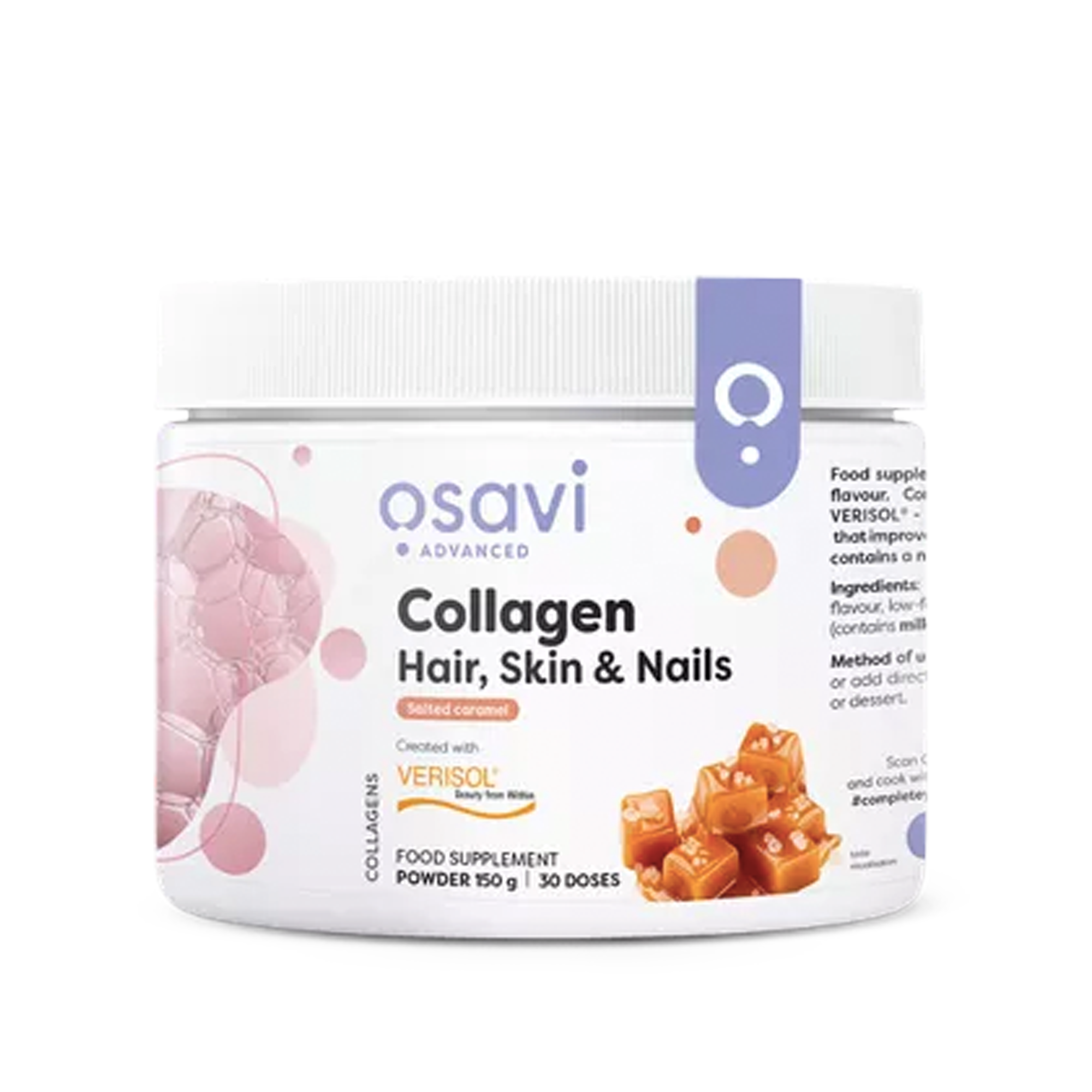 Osavi Collagene in Polvere Caramello Salato - 150 grammi con peptidi VERISOL per capelli, pelle e unghie | acquista in Italia