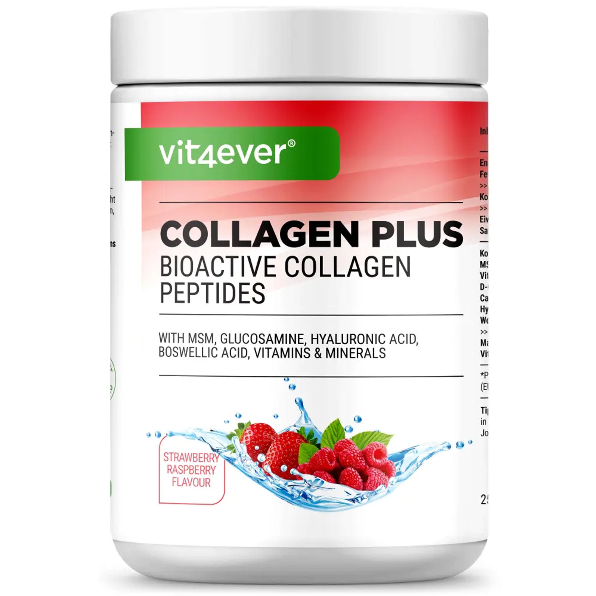 Collagene Plus Fragola-Lampone di Vit4ever, 500 g