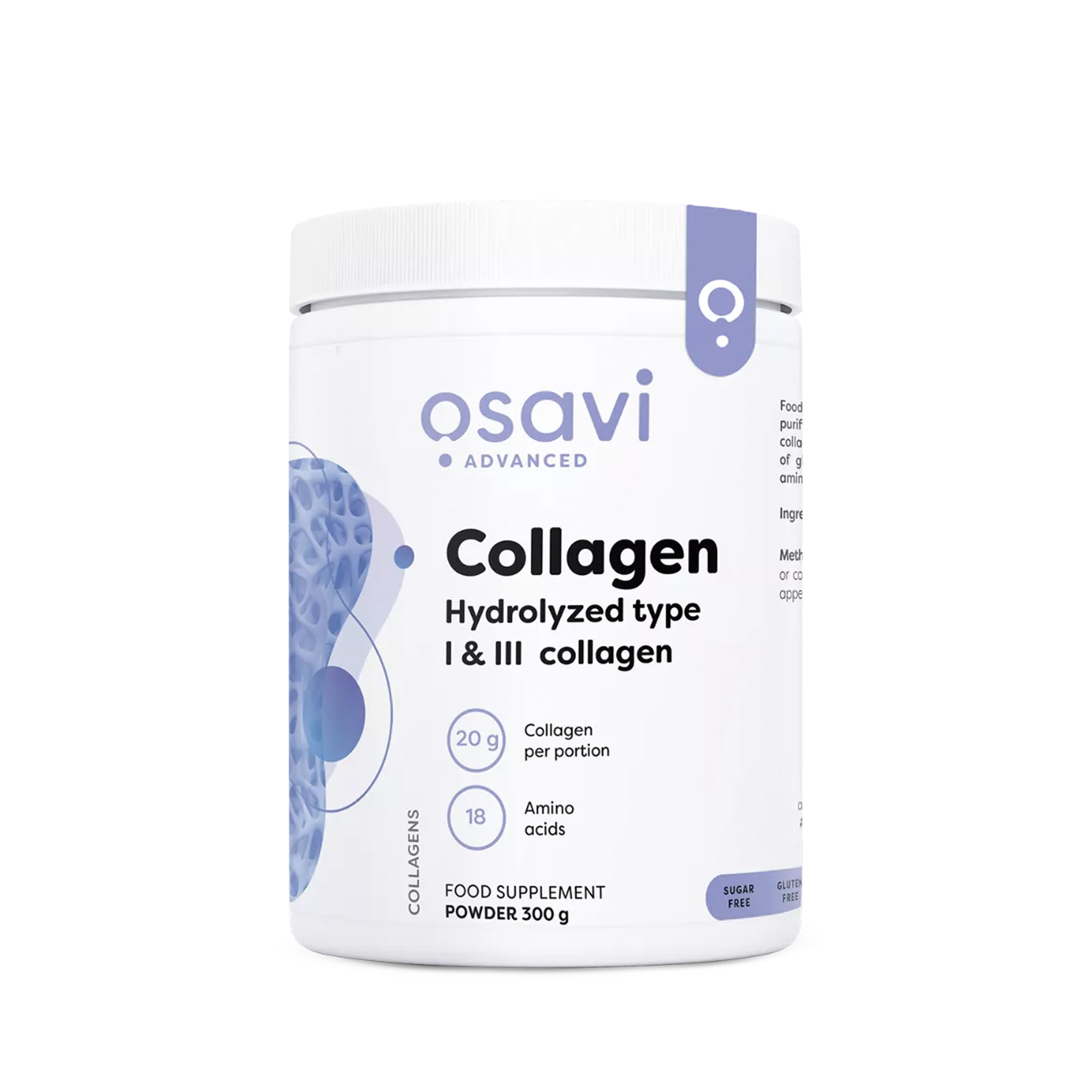 Osavi Collagene in Polvere Tipo I e III - 300 grammi di peptidi di collagene idrolizzato, 20g per porzione | acquistare in Italia