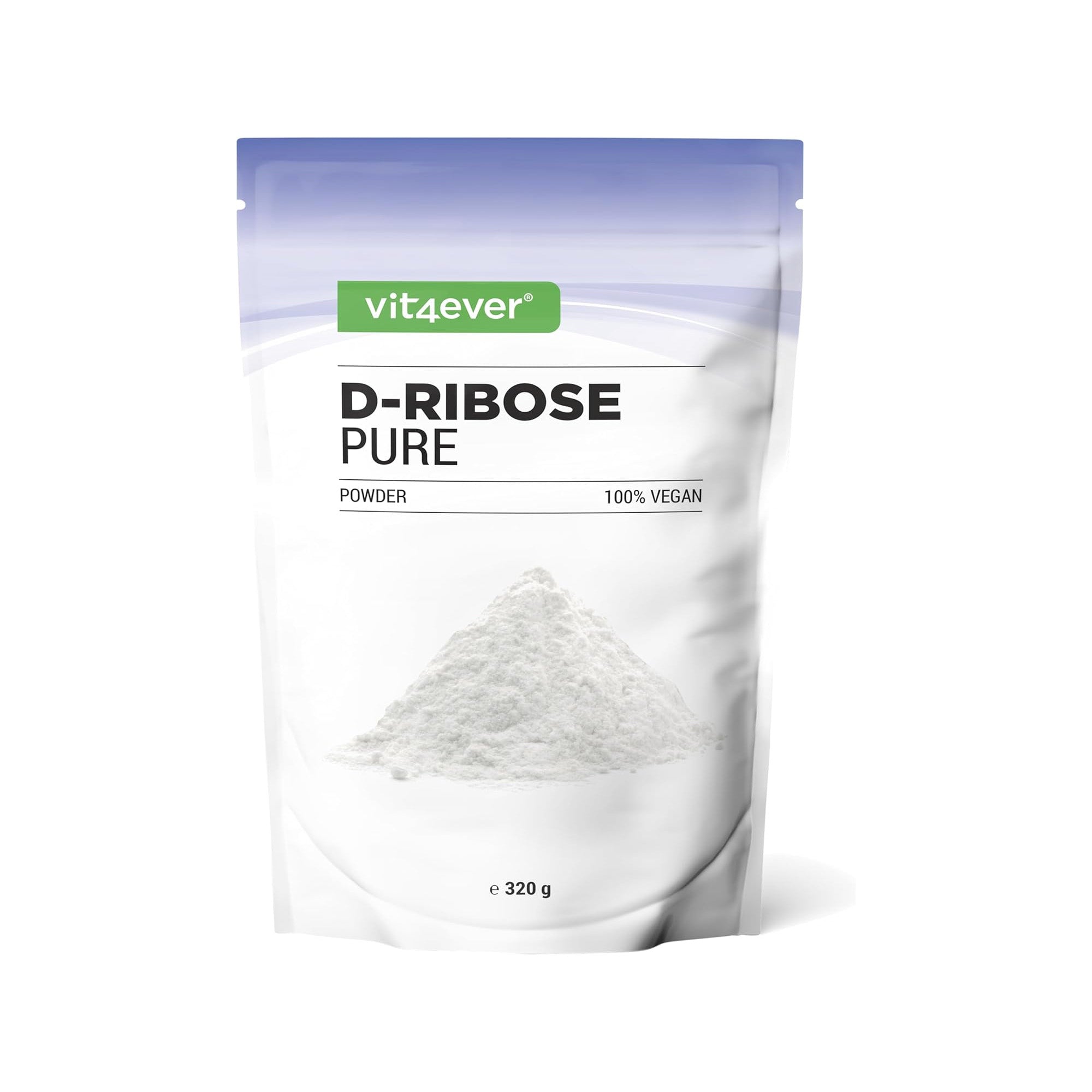 Confezione Vit4ever D-Ribosio Polvere 320g – 100% vegano e puro naturale