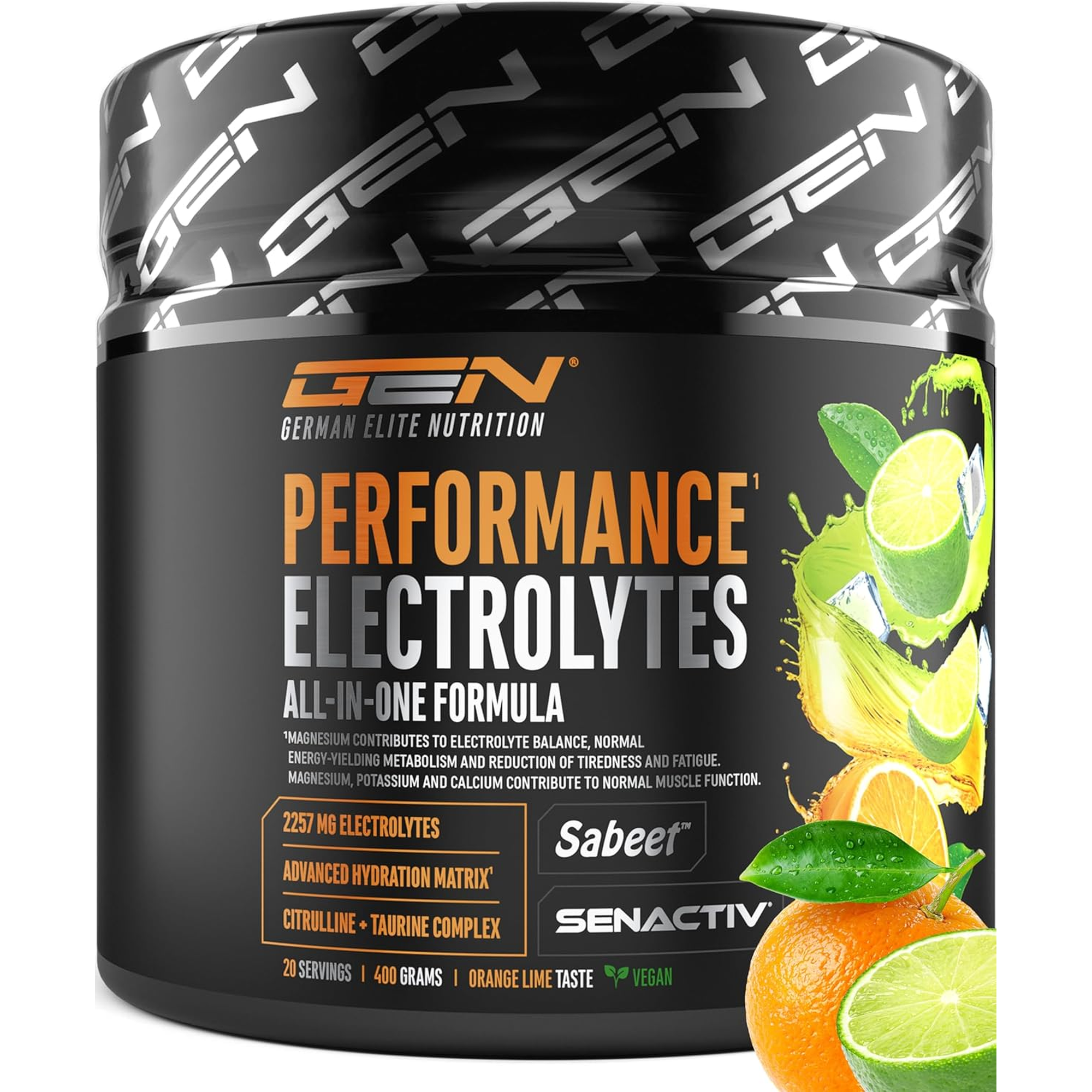 Performance Electrolytes Arancia-Lime | 400 g | German Elite Nutrition