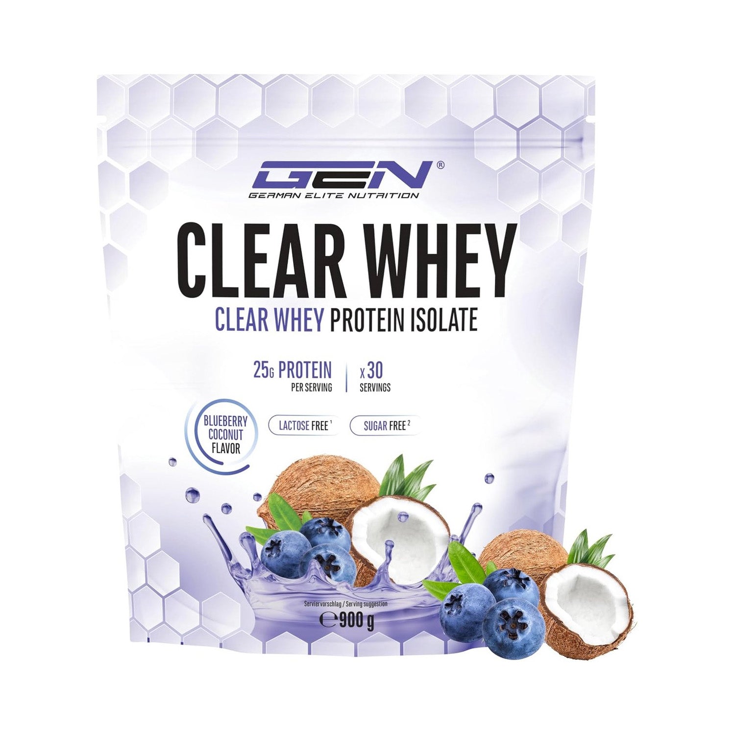 Clear Whey Protein Isolate Mirtillo e Cocco | 900 g | German Elite Nutrition