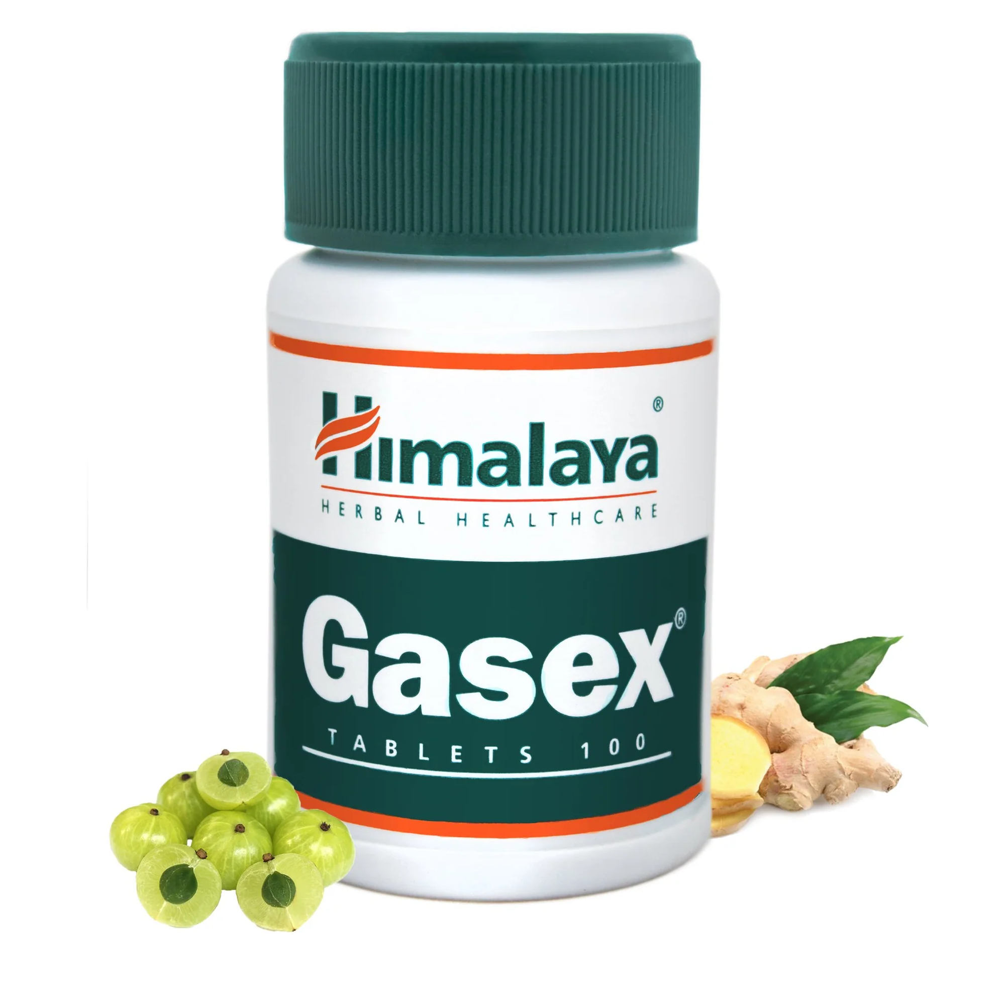 Confezione Himalaya Gasex con 100 compresse, amla e zenzero