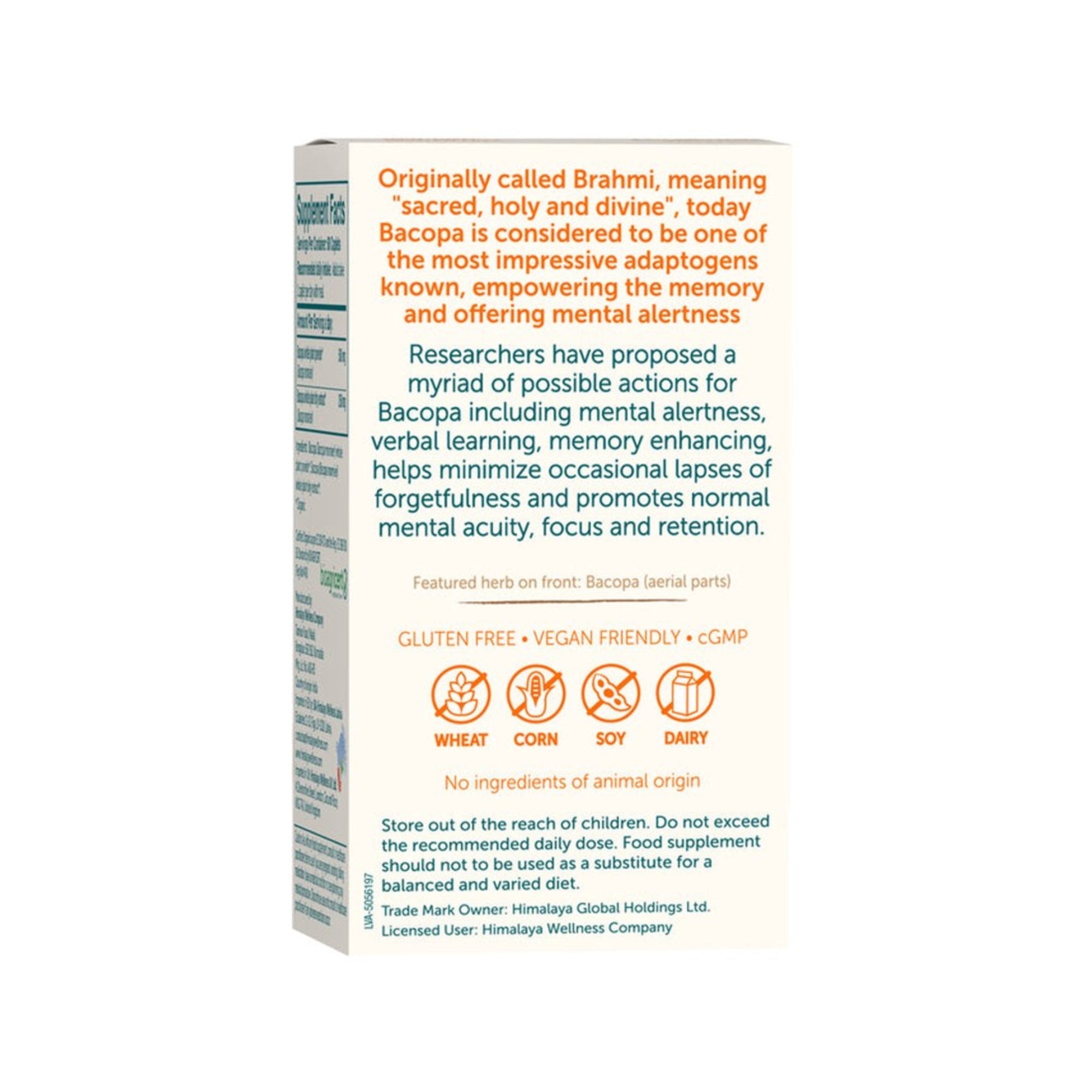 Organic Bacopa 750mg | 60 caplet | Himalaya