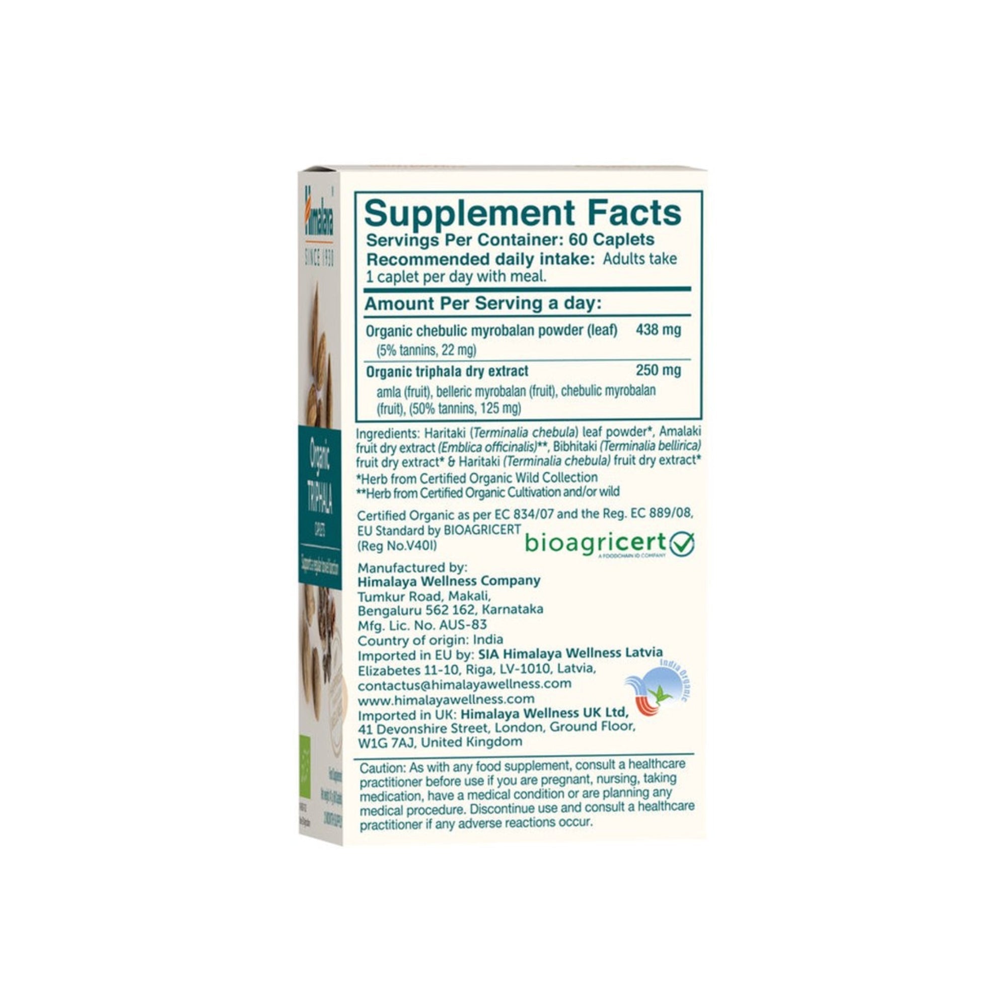 Organic Triphala 688mg | 60 caplet | Himalaya