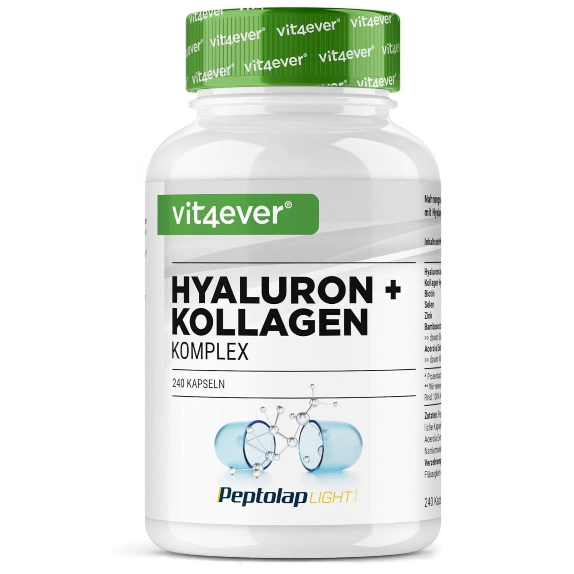 Vit4ever Complesso di Collagene e Acido Ialuronico - cura naturale di pelle e articolazioni