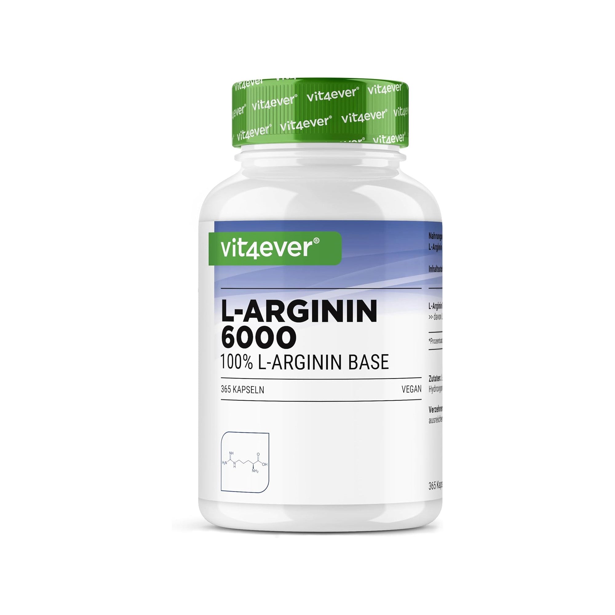 Vit4ever l-arginina base capsule - 365 capsule vegane 4500 mg per dose giornaliera