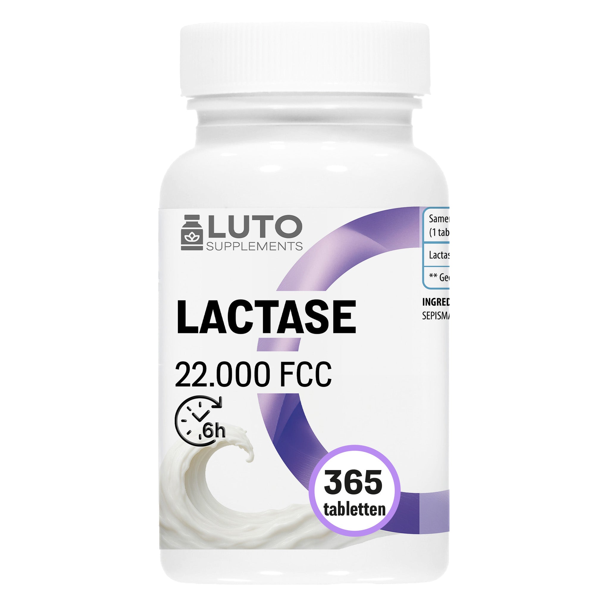 LUTO Supplements Lattasi 22.000 FCC flacone con 365 compresse - enzima lattasi ad alto dosaggio | acquista in Italia