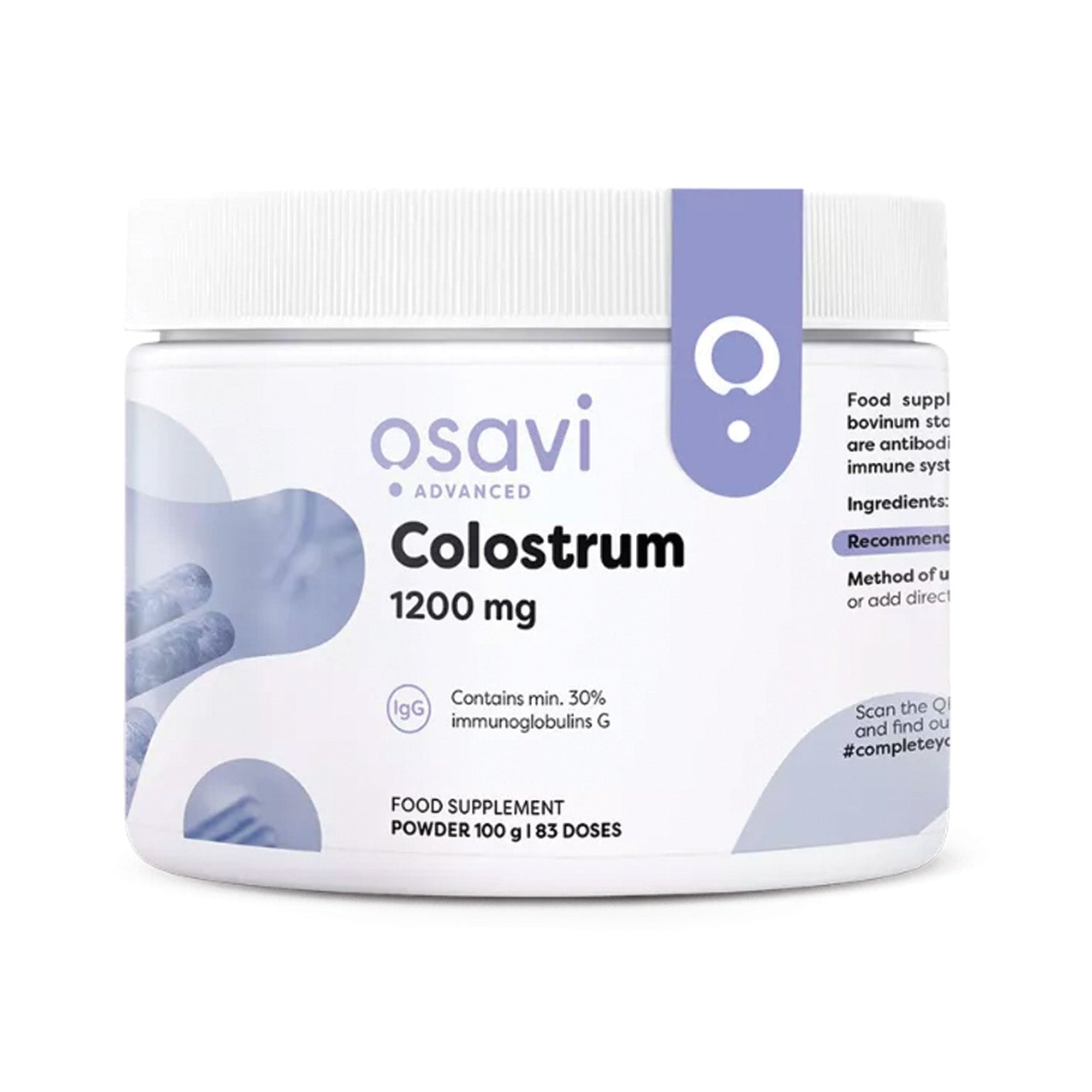 Osavi Colostro in Polvere con 30% IgG - 100 grammi di polvere di colostro bovino, 83 dosi | acquista in Italia