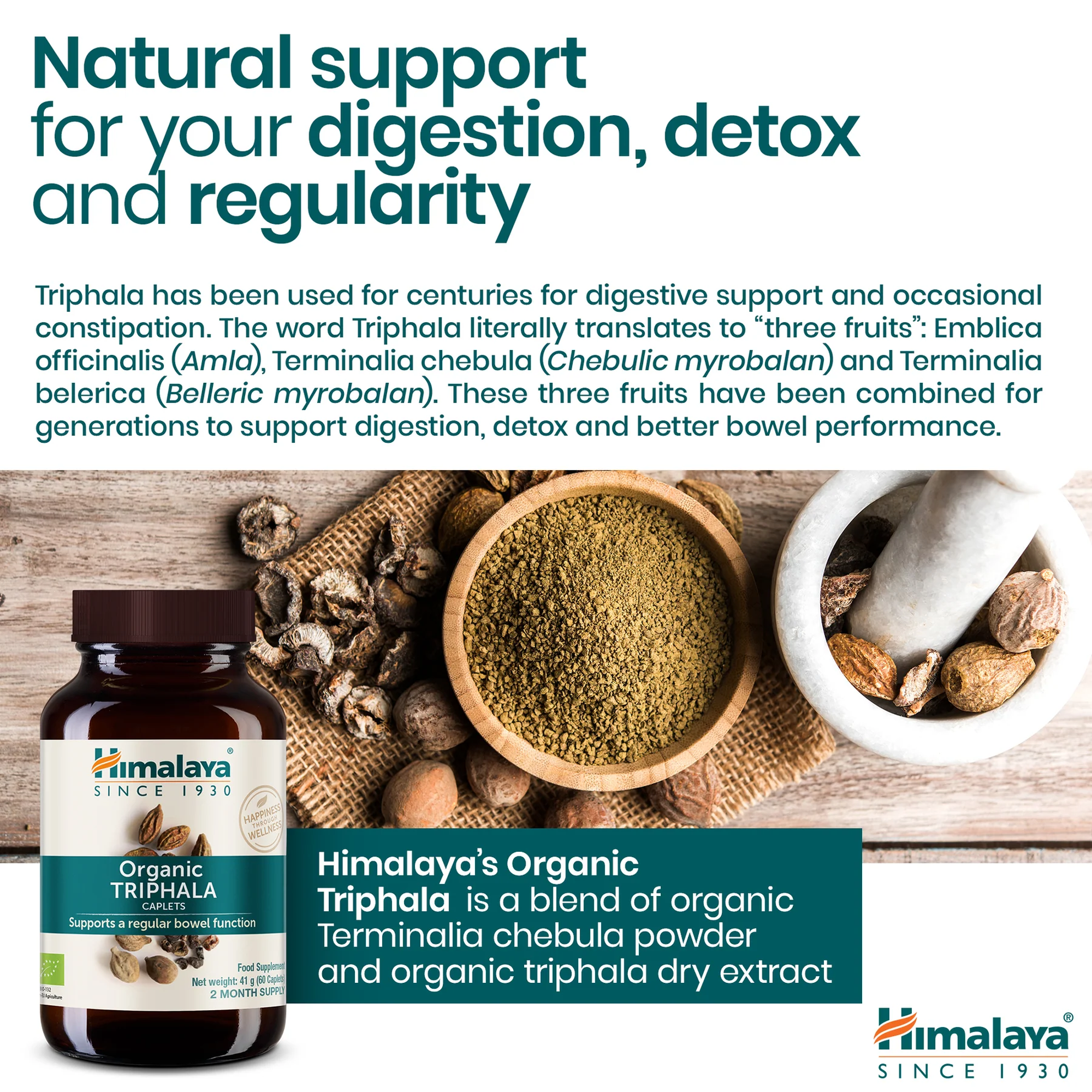 Himalaya Triphala supporto naturale per digestione, detox e regolarità