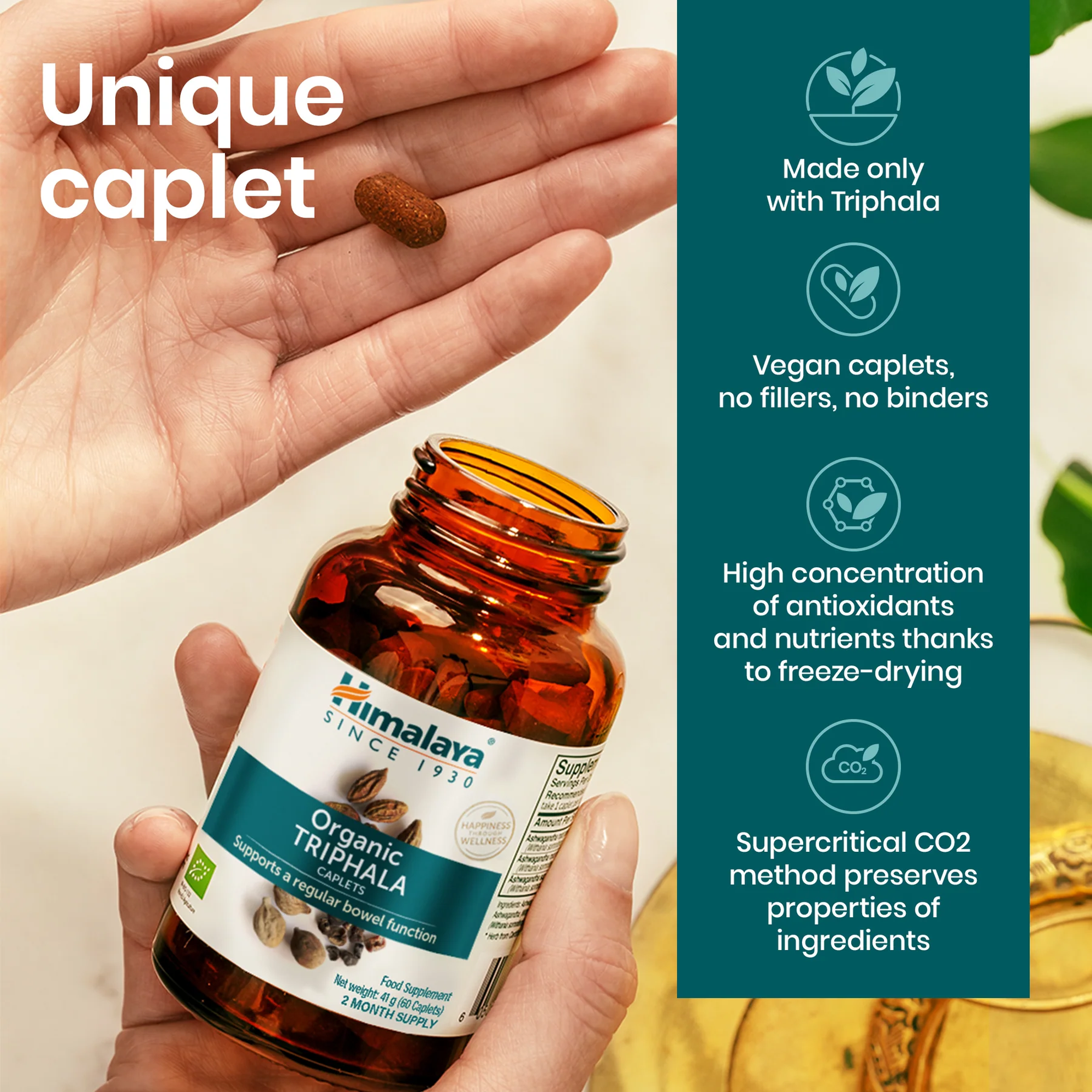 Himalaya Triphala caplet unico, vegano e senza riempitivi
