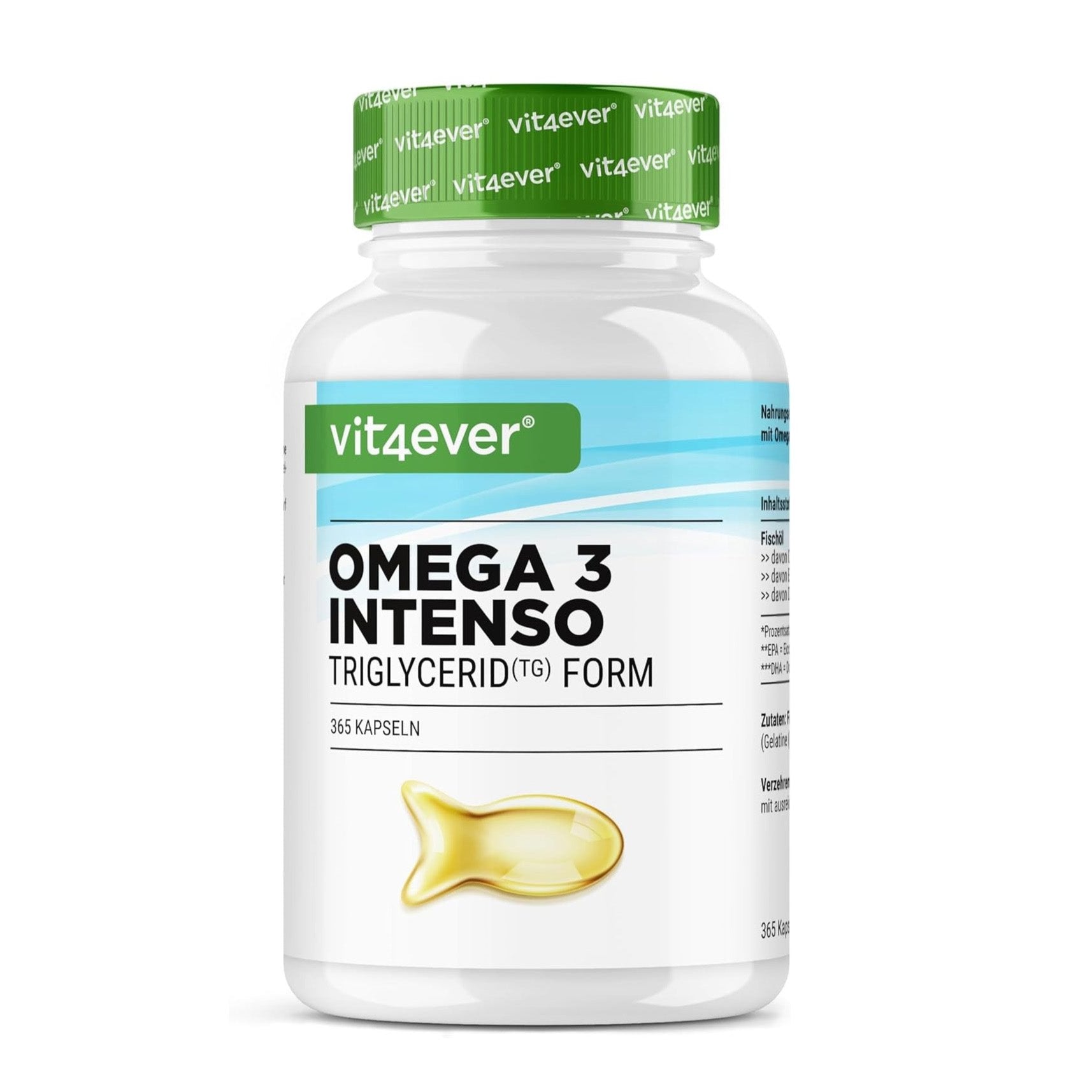 Omega 3 Olio di Pesce 1000mg | 120 o 365 Softgel | Vit4ever